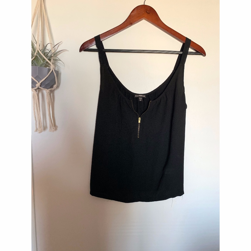 black express gold zipper tank top
